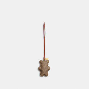 Coach Outlet Bear Puffy Bag Charm In Signature Canvas